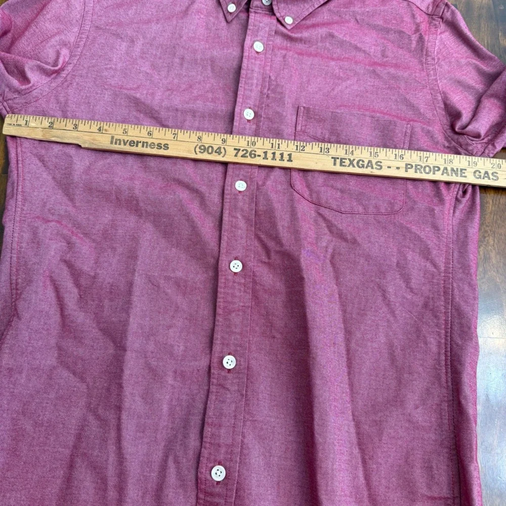 J.Crew Mens Slim Fit Oxford Button Down Shirt Red‎ Heather Medium Long Sleeve